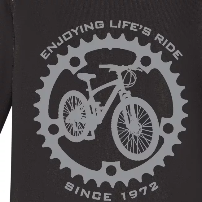 50 Year Old Mountain Biker Biking Cycling 1972 50th Birthday Baby Long Sleeve Bodysuit