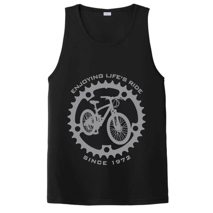 50 Year Old Mountain Biker Biking Cycling 1972 50th Birthday Performance Tank