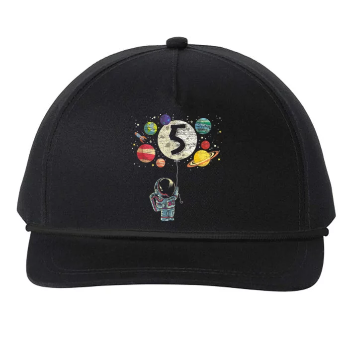 5 Years Old Birthday Boy Gifts Astronaut 5th Birthday Snapback Five-Panel Rope Hat