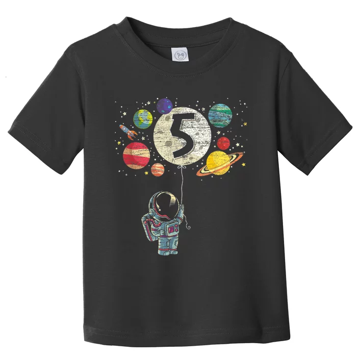 5 Years Old Birthday Boy Gifts Astronaut 5th Birthday Toddler T-Shirt