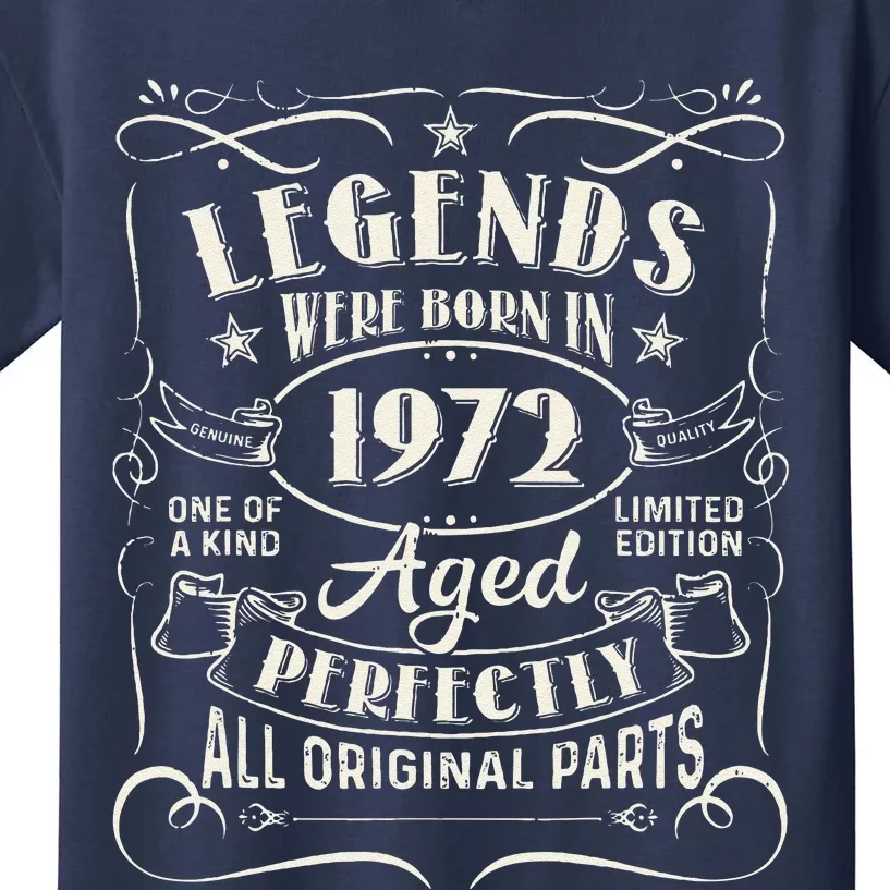 51 Years Old Gifts Legends Were Born In 1972 51st Birthday Kids T-Shirt