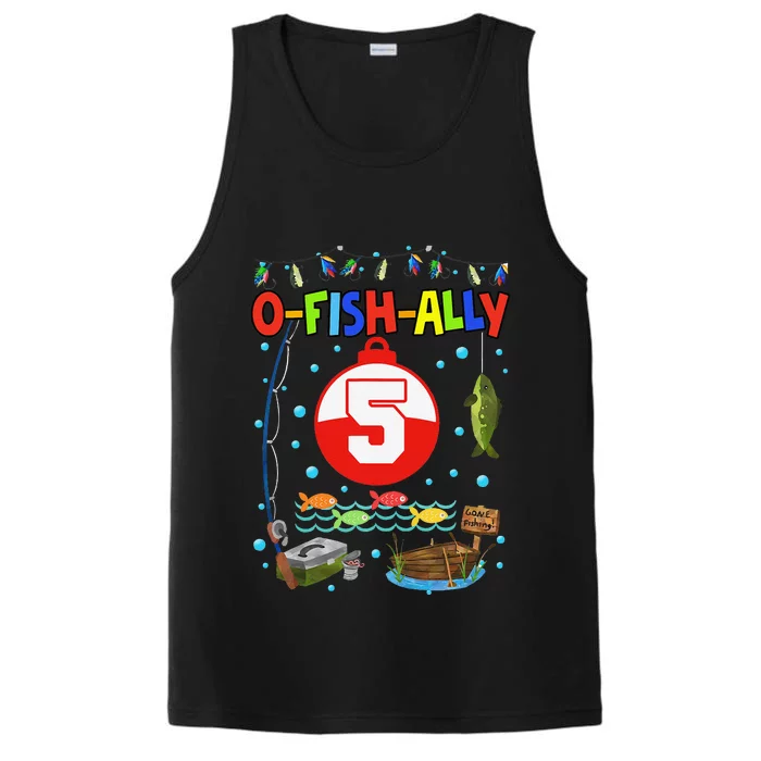 5 Year Old Fishing 5th Birthday Boy Bday Party Decorations Performance Tank