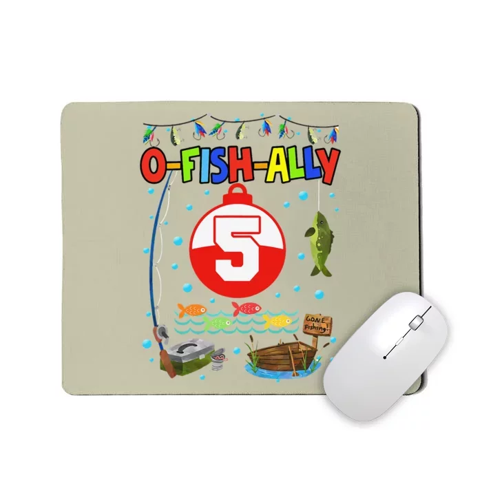 5 Year Old Fishing 5th Birthday Boy Bday Party Decorations Mousepad