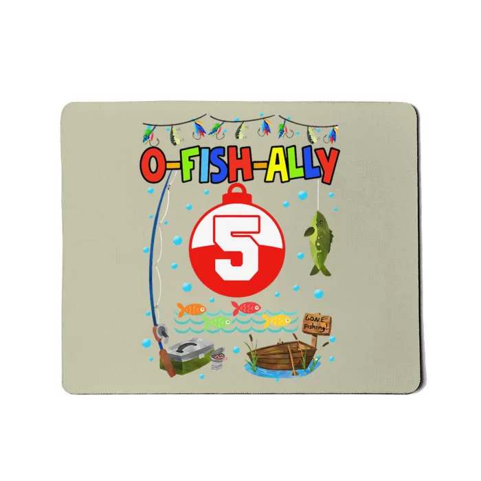 5 Year Old Fishing 5th Birthday Boy Bday Party Decorations Mousepad