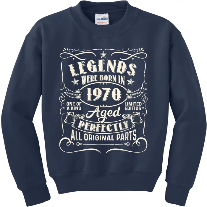 53 Years Old Gifts Legends Were Born In 1970 53rd Birthday Kids Sweatshirt