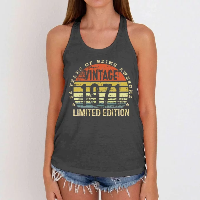 54 Year Old Gifts Vintage 1971 Limited Edition 54th Birthday Women's Knotted Racerback Tank