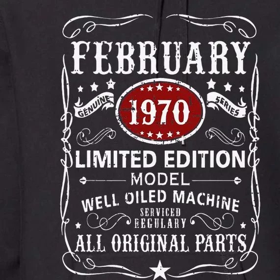 53 Year Old Awesome Since February 1970 53rd Birthday Gift Premium Hoodie