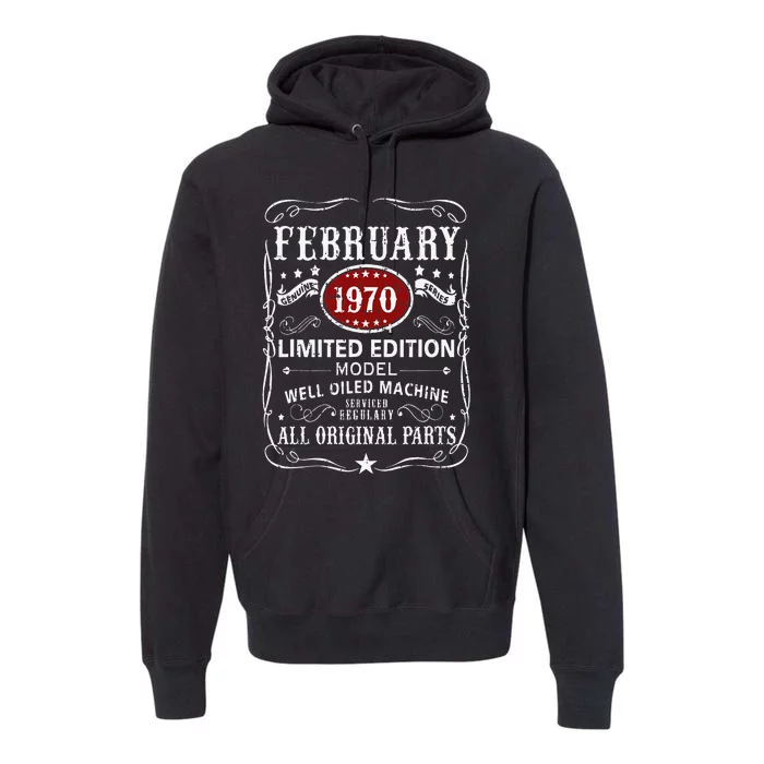 53 Year Old Awesome Since February 1970 53rd Birthday Gift Premium Hoodie