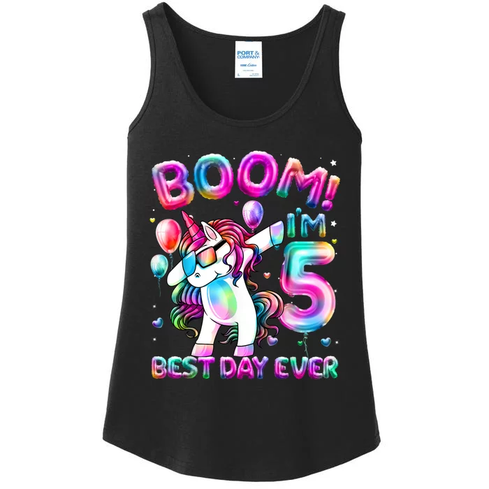 5 Years Old Dabbing Unicorn Gifts 5th Birthday Girl Party Ladies Essential Tank