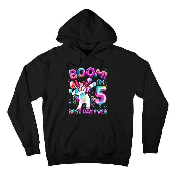 5 Years Old Dabbing Unicorn Gifts 5th Birthday Girl Party Tall Hoodie