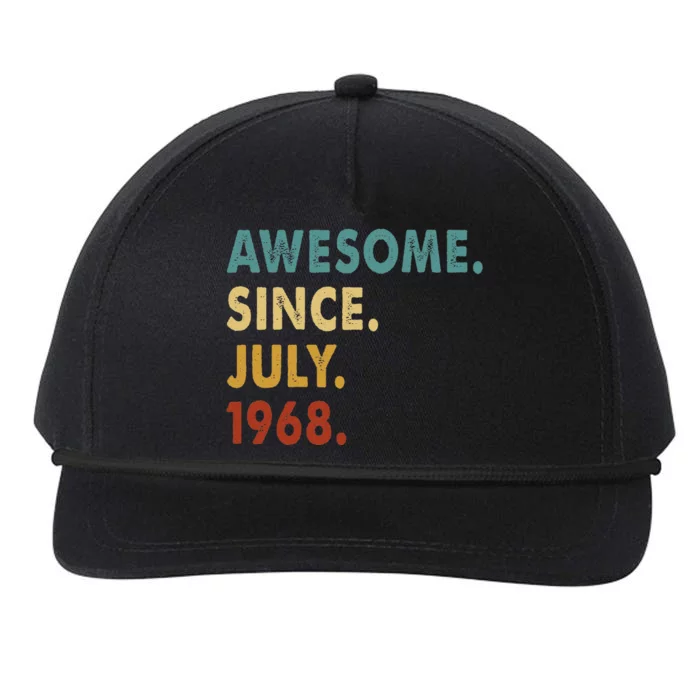 55 Year Old Awesome Since July 1968 55th Birthday Gift Snapback Five-Panel Rope Hat