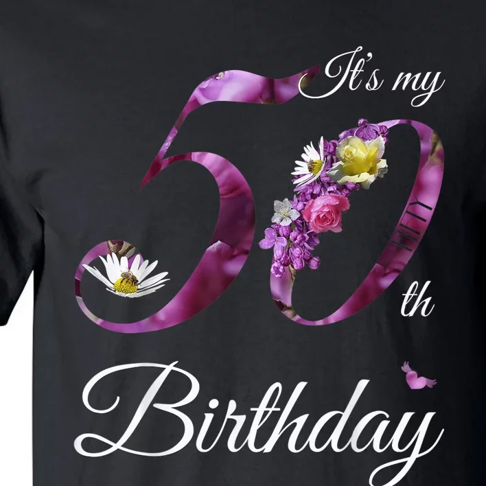 50 Year Old Shirt Floral 1973 It's My 50th Birthday Gift Tall T-Shirt