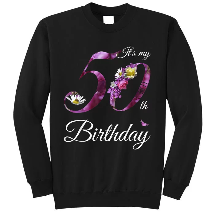 50 Year Old Shirt Floral 1973 It's My 50th Birthday Gift Tall Sweatshirt