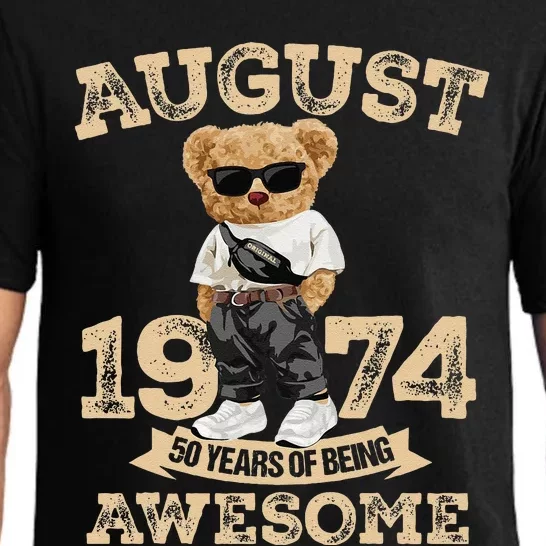 50 Year Of Being Awesome August 1974 Cool 50th Birthday Gift Pajama Set