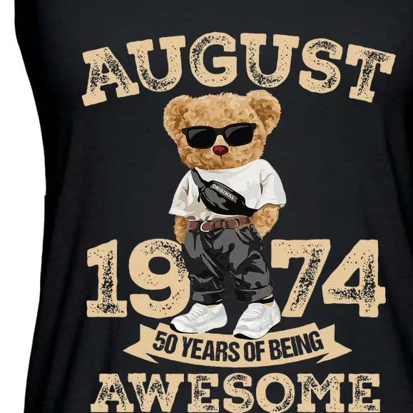 50 Year Of Being Awesome August 1974 Cool 50th Birthday Gift Ladies Essential Flowy Tank