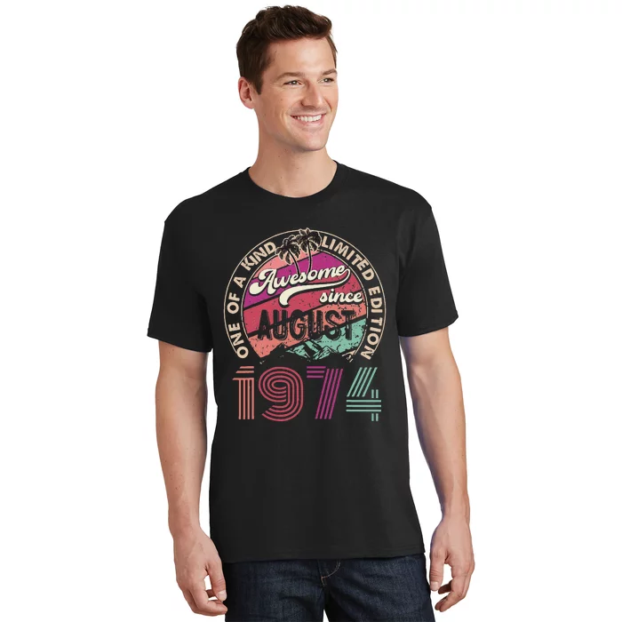 50 Years Old Vintage Retro August 1974 Birthday T-Shirt