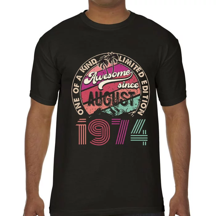 50 Years Old Vintage Retro August 1974 Birthday Comfort Colors T-Shirt