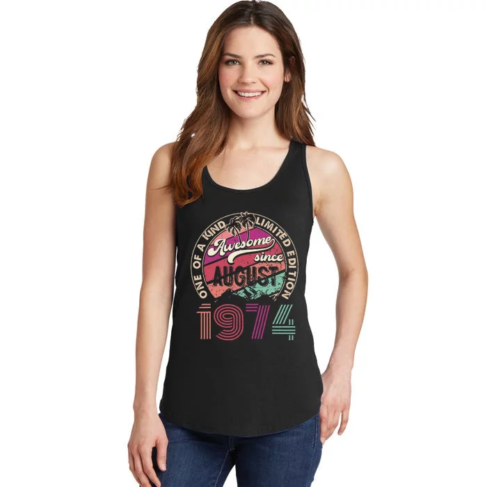 50 Years Old Vintage Retro August 1974 Birthday Ladies Essential Tank