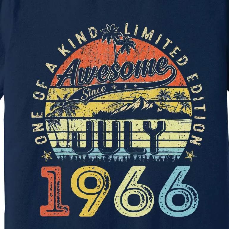 57 Year Old Awesome Since July 1966 57th Birthday Premium T-Shirt