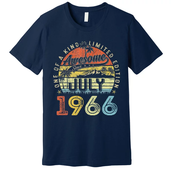 57 Year Old Awesome Since July 1966 57th Birthday Premium T-Shirt