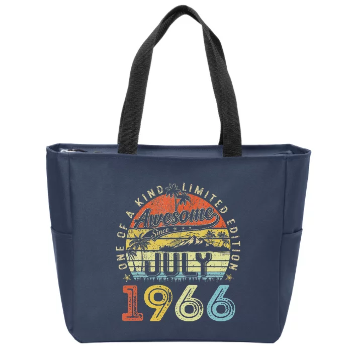 57 Year Old Awesome Since July 1966 57th Birthday Zip Tote Bag