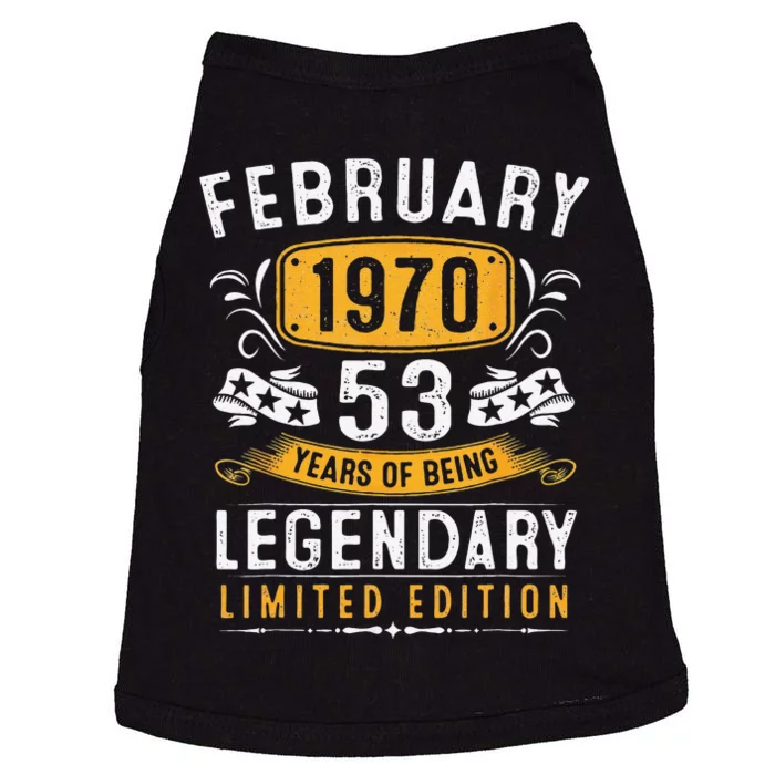 53 Years Old Gifts Vintage February 1970 53rd Birthday Doggie Tank