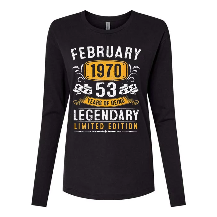 53 Years Old Gifts Vintage February 1970 53rd Birthday Womens Cotton Relaxed Long Sleeve T-Shirt