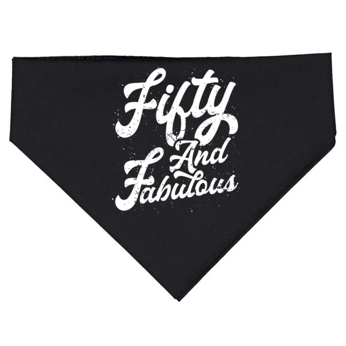 50 Years Old Gift 50 & Fabulous 50th Birthday USA-Made Doggie Bandana