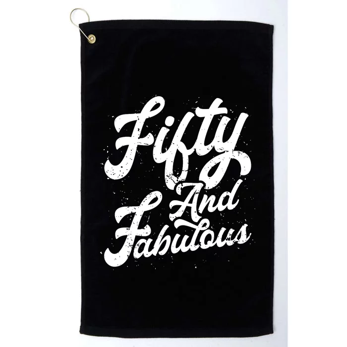 50 Years Old Gift 50 & Fabulous 50th Birthday Platinum Collection Golf Towel