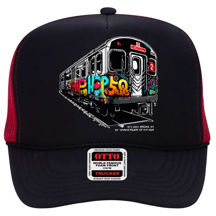 50 Years of HipHop Bronx Subway Graffiti 50th Anniversary High Crown Mesh Trucker Hat