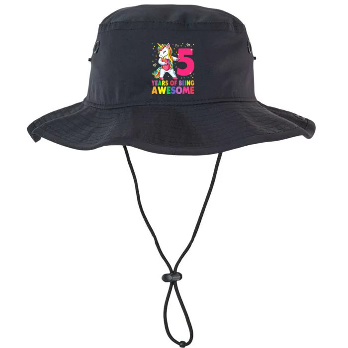 5 Years Old Unicorn Flossing 5th Birthday Girl Unicorn Party Legacy Cool Fit Booney Bucket Hat