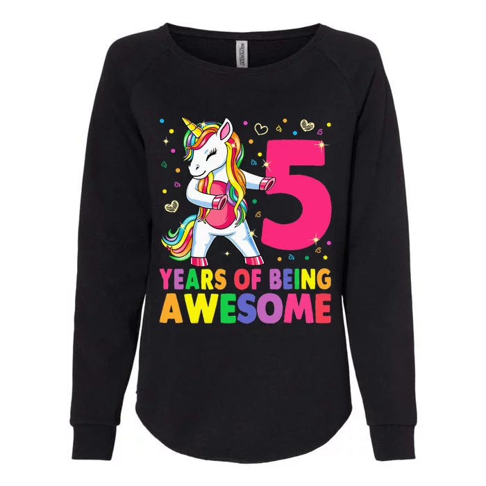 5 Years Old Unicorn Flossing 5th Birthday Girl Unicorn Party Womens California Wash Sweatshirt