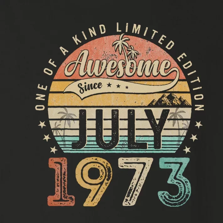 50 Year Old Awesome Since July 1973 50th Birthday Toddler Long Sleeve Shirt