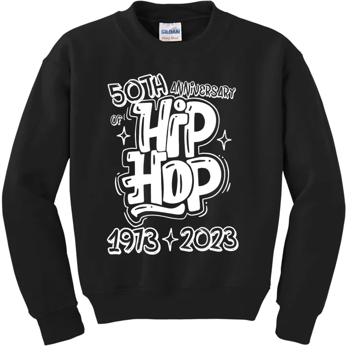 50 Years Old 50th Anniversary Of Hip Hop Graffiti Hip Hop Kids Sweatshirt