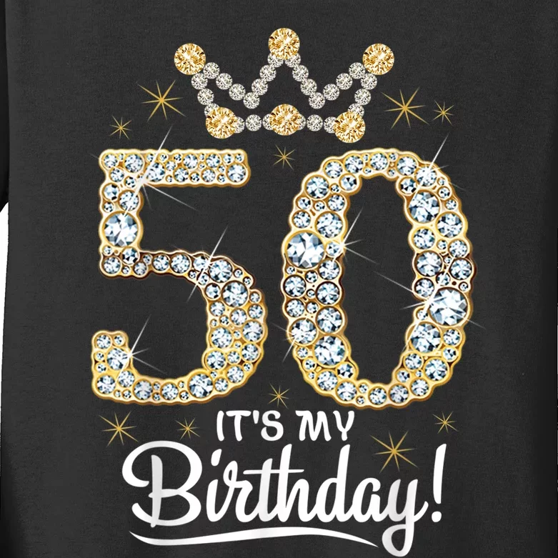 50 years old It's my Birthday WoM.e.n.s 50th Birthday Kids Long Sleeve Shirt