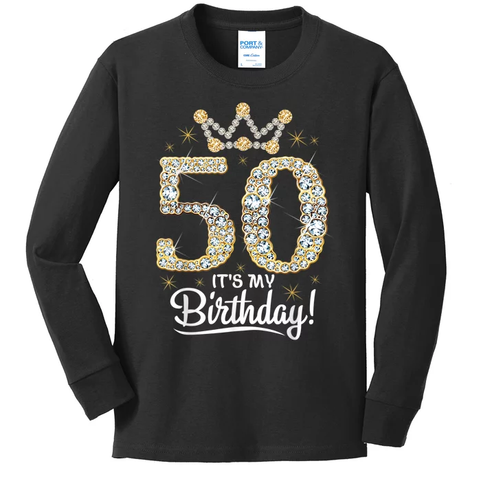 50 years old It's my Birthday WoM.e.n.s 50th Birthday Kids Long Sleeve Shirt