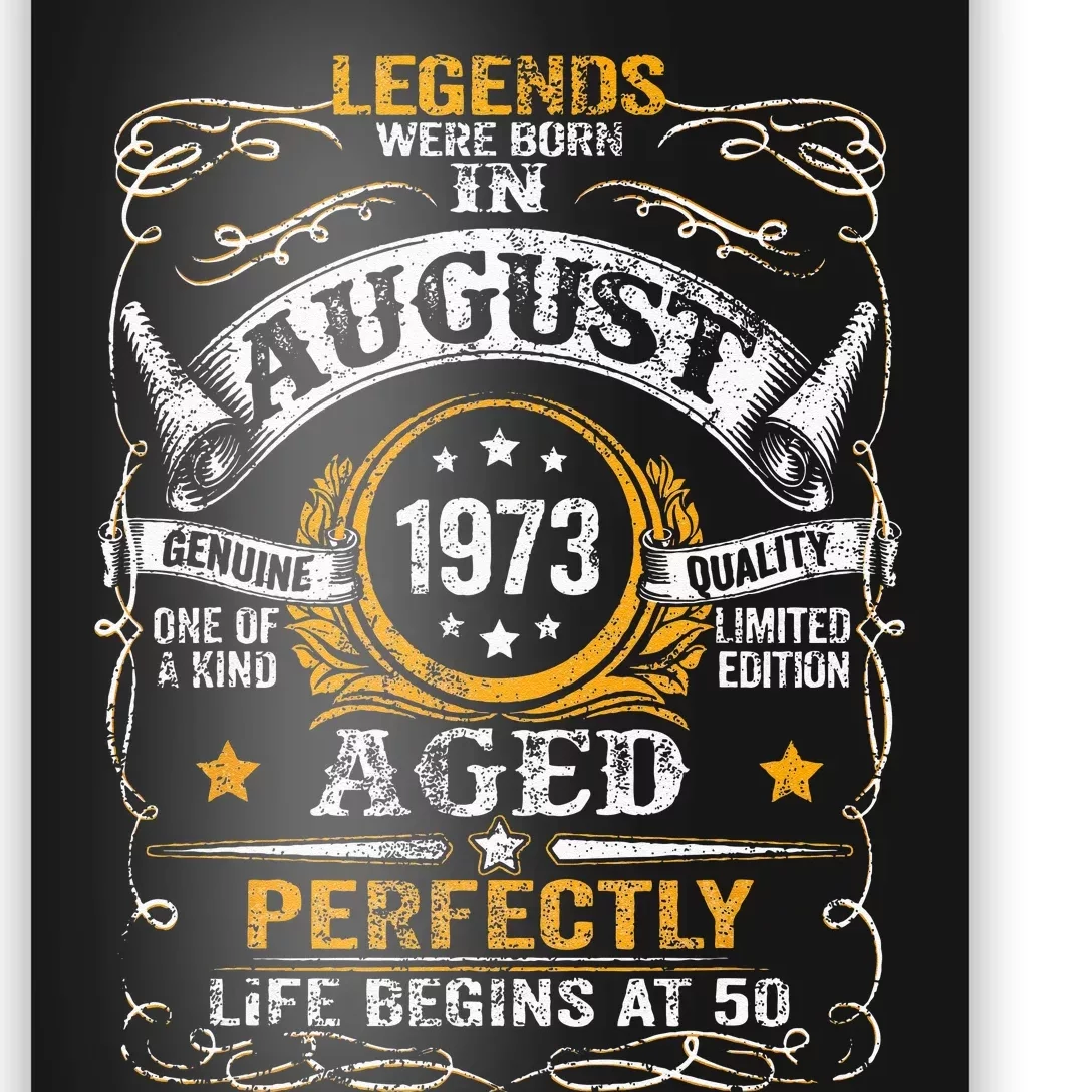 50 Year Old Legends Since August 1973 50th Birthday Gift Men Poster