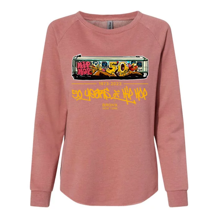 50 Years Of Hip Hop 50th Anniversary Retro Womens California Wash Sweatshirt