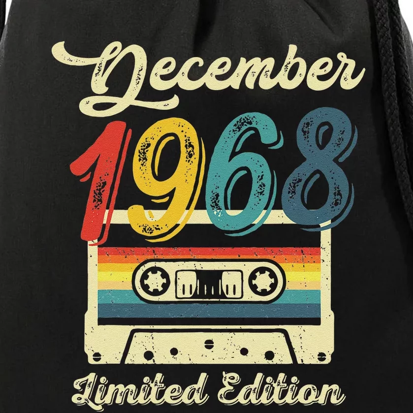 54 Years Old Gift Retro December 1968 Cassette 54th Birthday Drawstring Bag