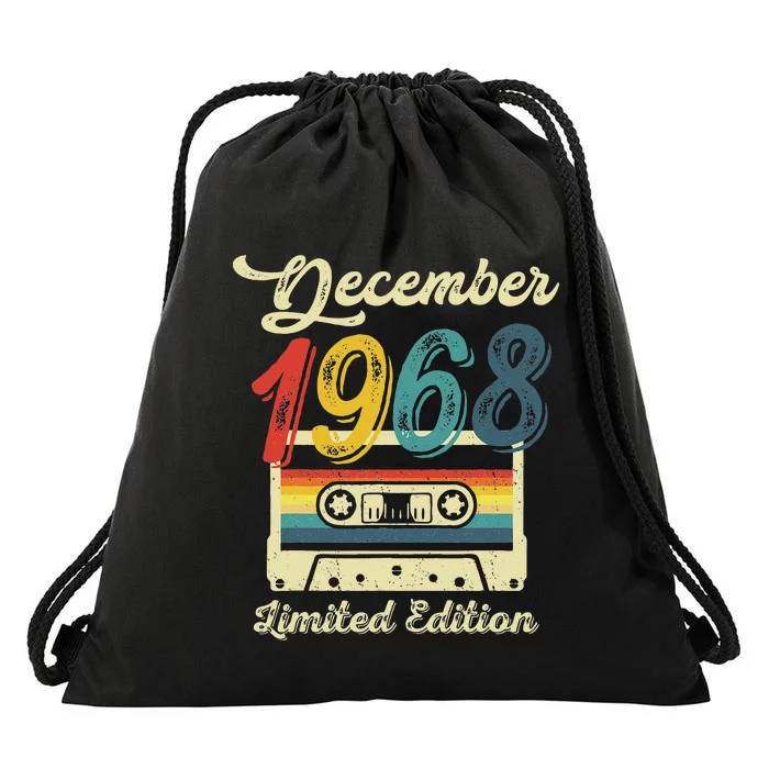 54 Years Old Gift Retro December 1968 Cassette 54th Birthday Drawstring Bag