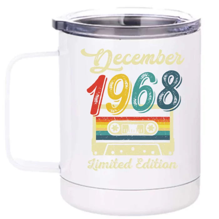 54 Years Old Gift Retro December 1968 Cassette 54th Birthday Front & Back 12oz Stainless Steel Tumbler Cup