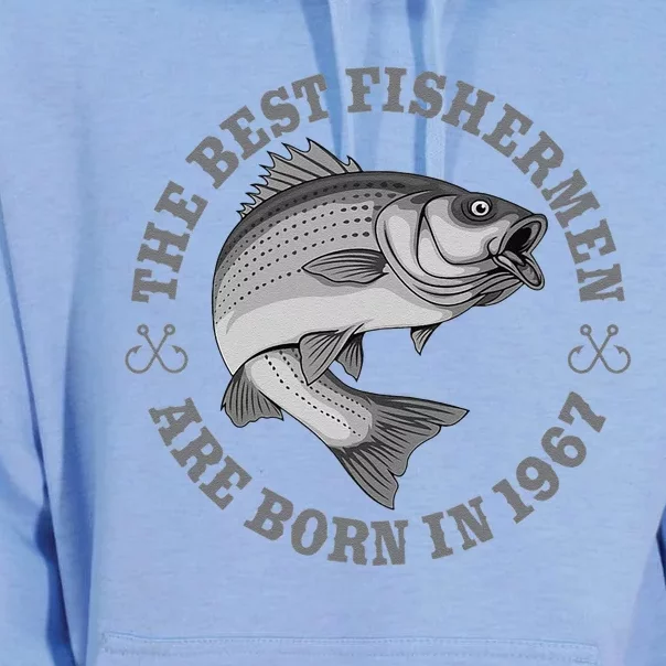 56 Year Old Fisherman Fishing 1967 56th Birthday Gift Unisex Surf Hoodie