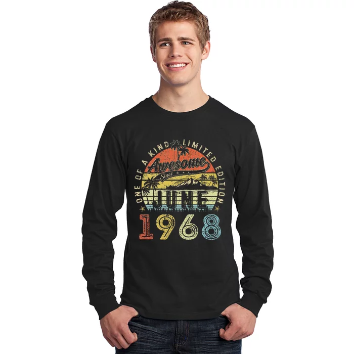 55 Year Old Awesome Since June 1968 55th Birthday Long Sleeve Shirt