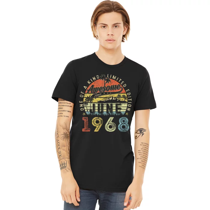 55 Year Old Awesome Since June 1968 55th Birthday Premium T-Shirt