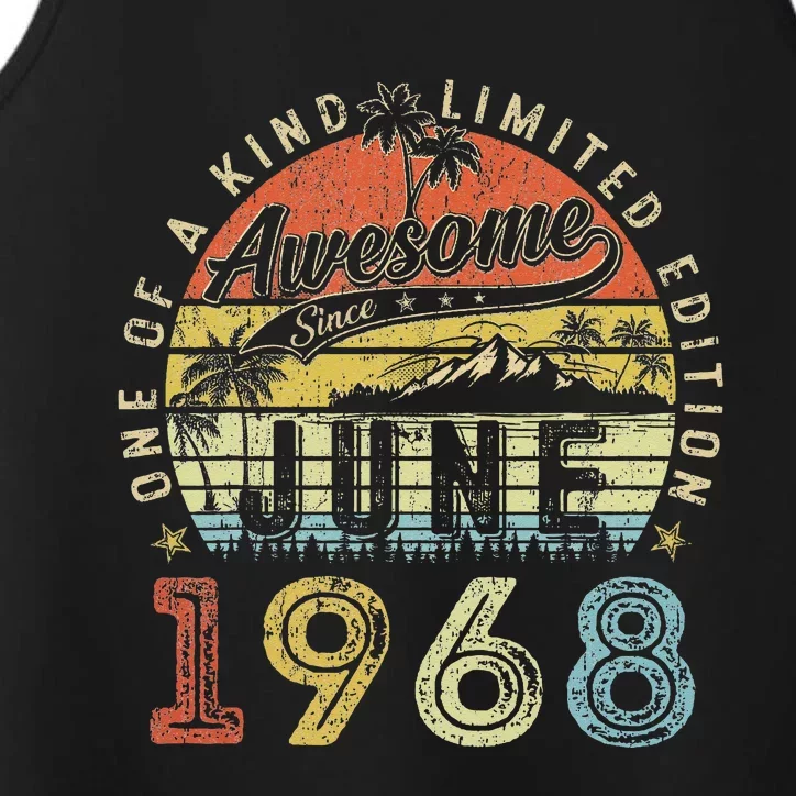 55 Year Old Awesome Since June 1968 55th Birthday Performance Tank