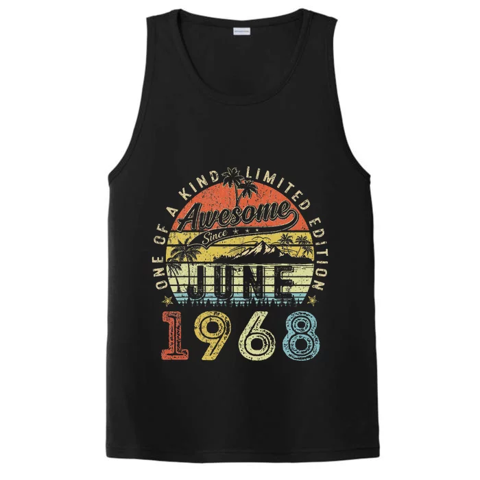 55 Year Old Awesome Since June 1968 55th Birthday Performance Tank