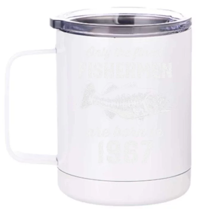 56 Year Old Fisherman Fishing 1967 56th Birthday Front & Back 12oz Stainless Steel Tumbler Cup