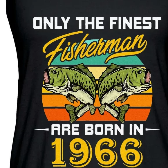 56 Years Old Fisherman Born In 1966 Funny 56th Birthday Ladies Essential Flowy Tank