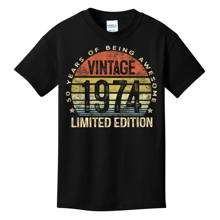 50 Year Old Gifts Vintage 1974 Limited Edition 50th Birthday Kids T-Shirt