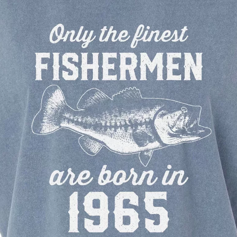 58 Year Old Fisherman Fishing 1965 58th Birthday Garment-Dyed Women's Muscle Tee